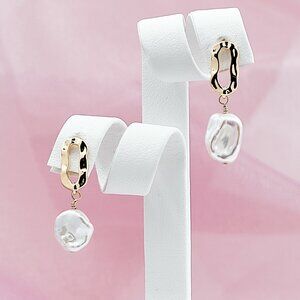 Keshi Pearl Drop Earrings, 14K Gold Filled